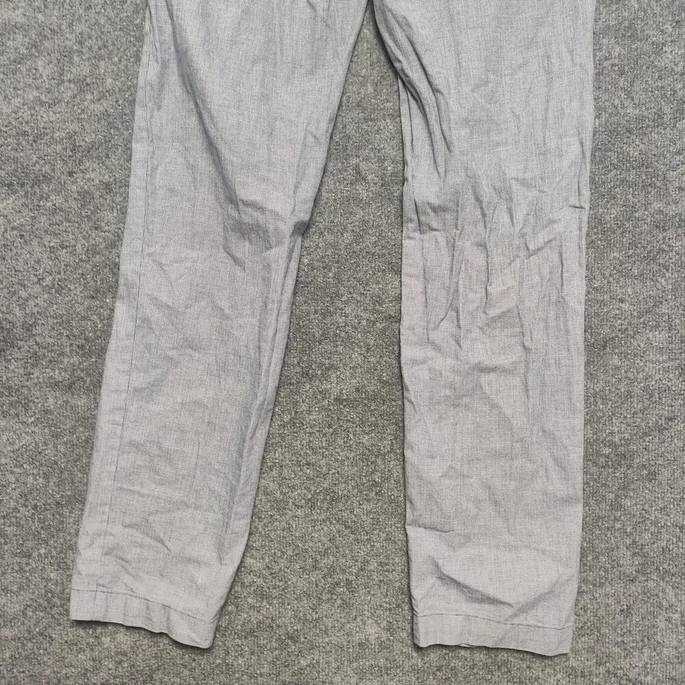 Banana Republic Pants Mens 32x34 Blue Linen Cotton Slim Fit Check Aiden Chino